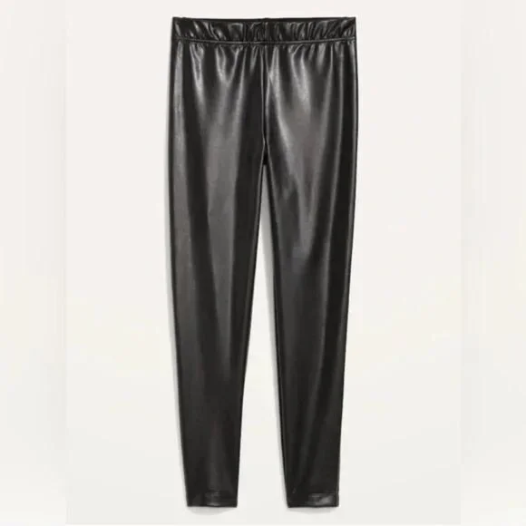 NWT Old Navy High-Waisted Faux-Leather Front-Panel Leggings - Picture 5 of 8
